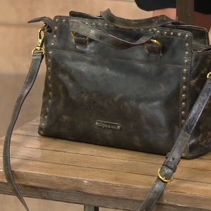 FRYE & CO BY FRYE VICTORIA STUD SATCHEL